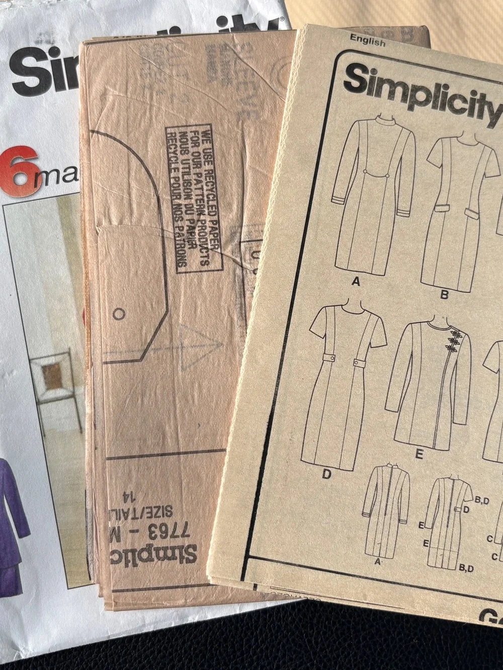 Simplicity Pattern 7763R for Misses’ Dress, Tunic, and Skirt